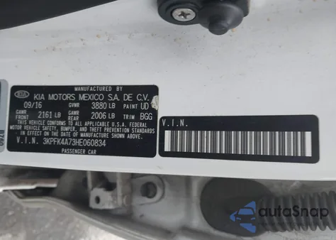 2017 Kia Forte Lx from USA, damaged, VIN 3KPFK4A73HE060834